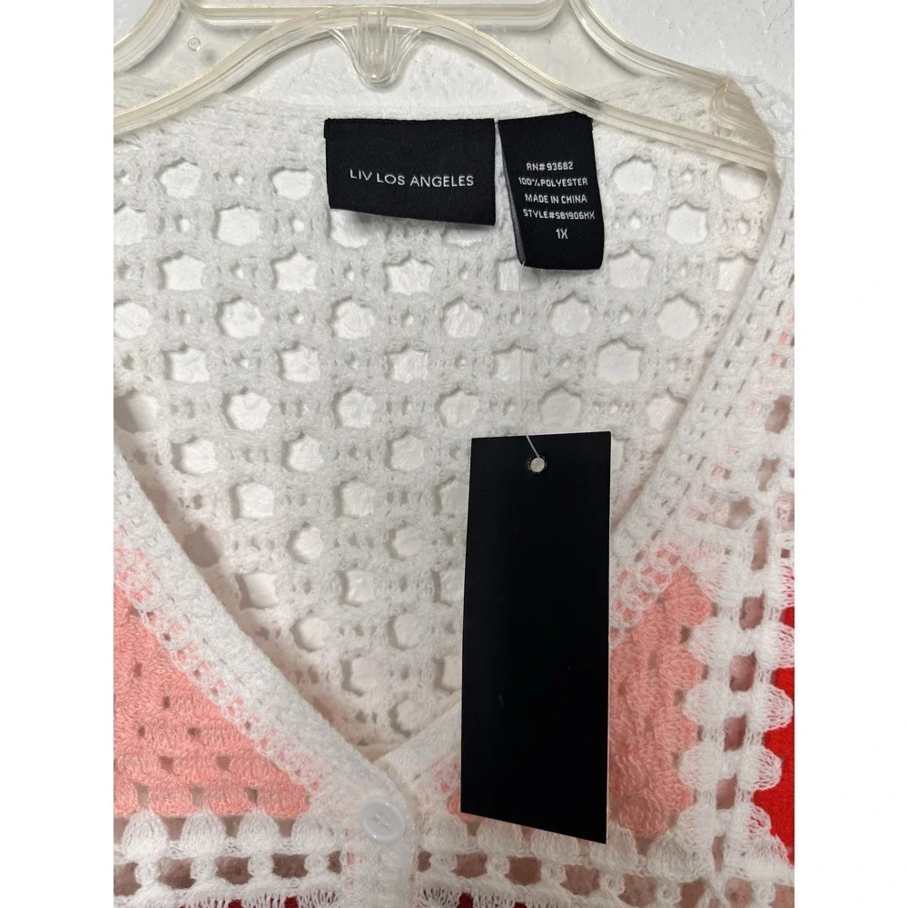 LIV LOS ANGELES Boho Heart Crochet Sweater‎ Cardigan
